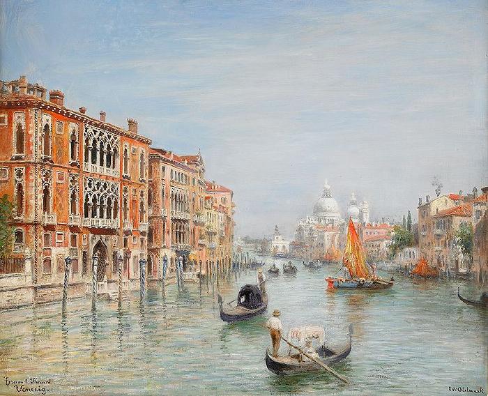 Frans Wilhelm Odelmark Canale Grande Venedig oil painting image
